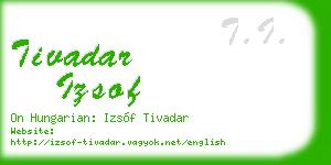 tivadar izsof business card